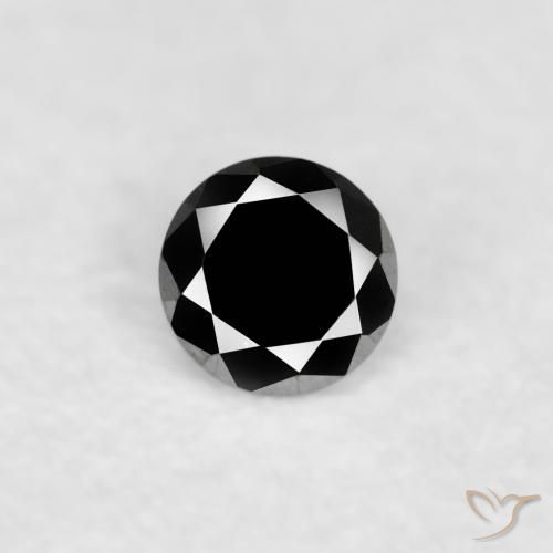 0.02ct Natural Preto Diamante, Redondo, Opaco