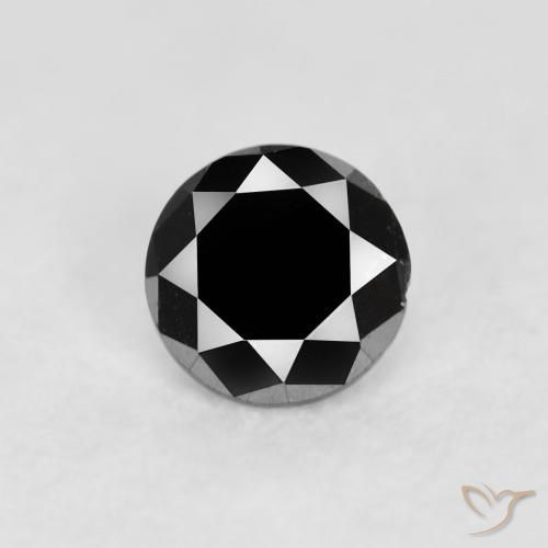 0.09ct Natural Preto Diamante, Redondo, Opaco