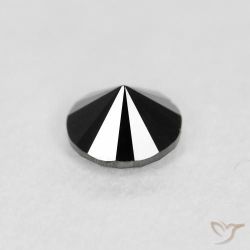 Diamante Preto Natural 0.09ct, Redondo, Opaco