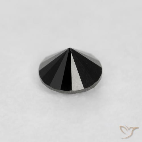 Diamante Preto Natural 0.07ct, Redondo, Opaco