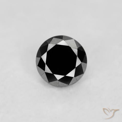 0.03ct Natural Preto Diamante, Redondo, Opaco