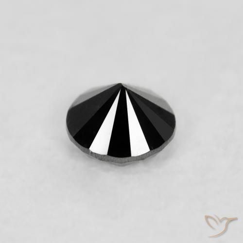 Diamante Preto Natural 0.04ct, Redondo, Opaco