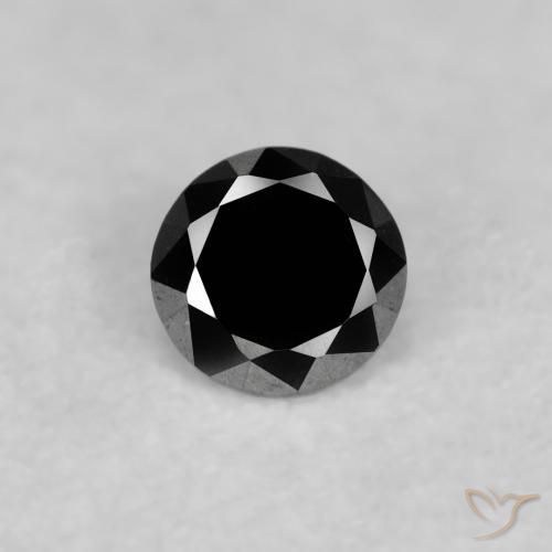 0.03ct Natural Preto Diamante, Redondo, Opaco