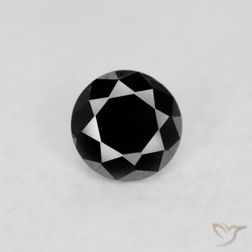 0.03ct Natural Preto Diamante, Redondo, Opaco