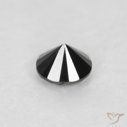 Diamante Preto Natural 0.03ct, Redondo, Opaco