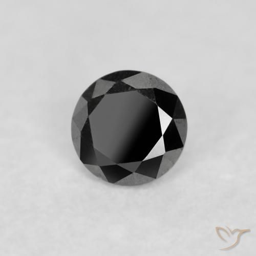Diamante Preto Natural 0.04ct, Redondo, Opaco