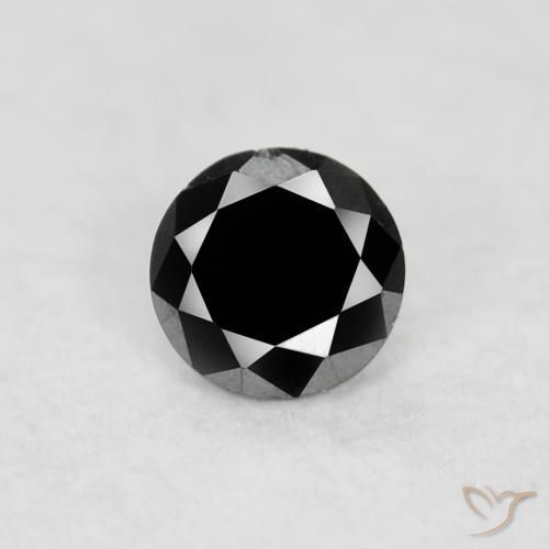 0.04ct Natural Preto Diamante, Redondo, Opaco