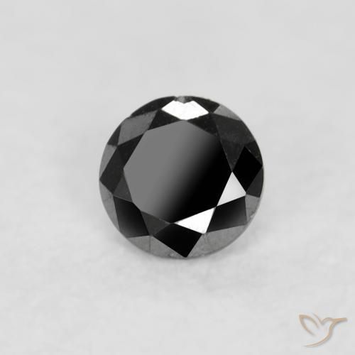 Diamante Preto Natural 0.04ct, Redondo, Opaco