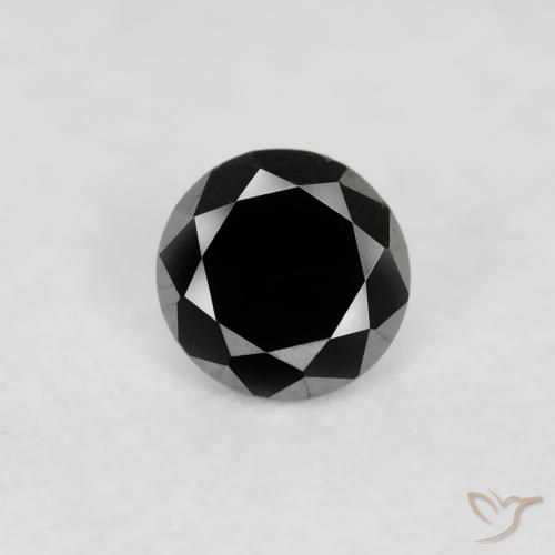 0.05ct Natural Preto Diamante, Redondo, Opaco