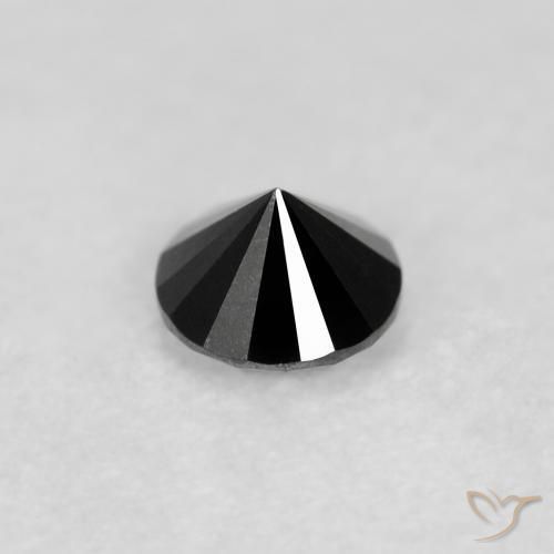 Diamante Preto Natural 0.12ct, Redondo, Opaco