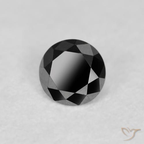 Diamante Preto Natural 0.12ct, Redondo, Opaco