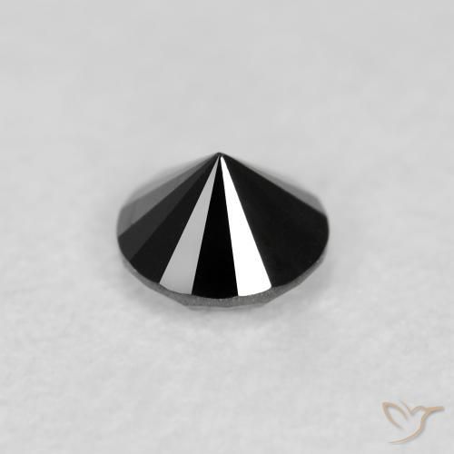 Diamante Preto Natural 0.12ct, Redondo, Opaco