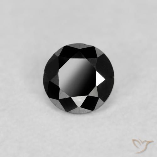 Diamante Preto Natural 0.07ct, Redondo, Opaco