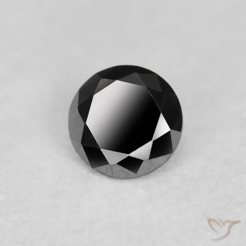 Diamante Preto Natural 0.12ct, Redondo, Opaco