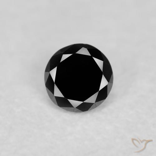 0.05ct Natural Preto Diamante, Redondo, Opaco