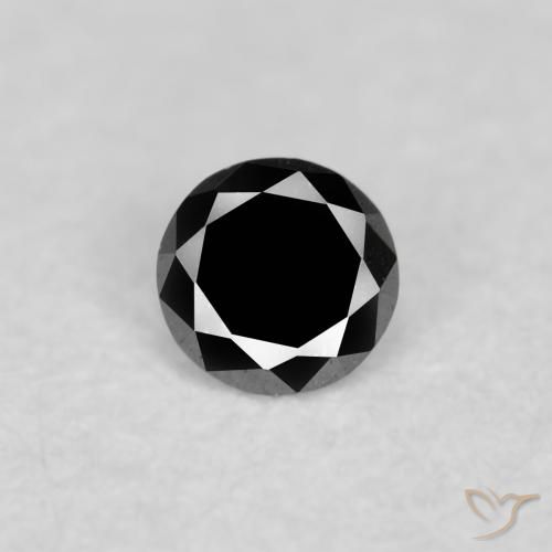 0.04ct Natural Preto Diamante, Redondo, Opaco