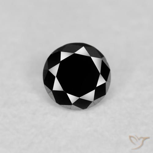 0.04ct Natural Preto Diamante, Redondo, Opaco