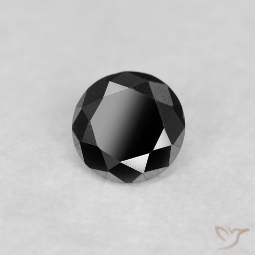 Diamante Preto Natural 0.04ct, Redondo, Opaco