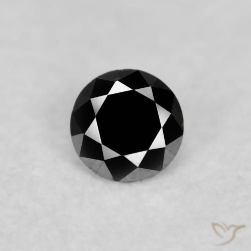 0.05ct Natural Preto Diamante, Redondo, Opaco