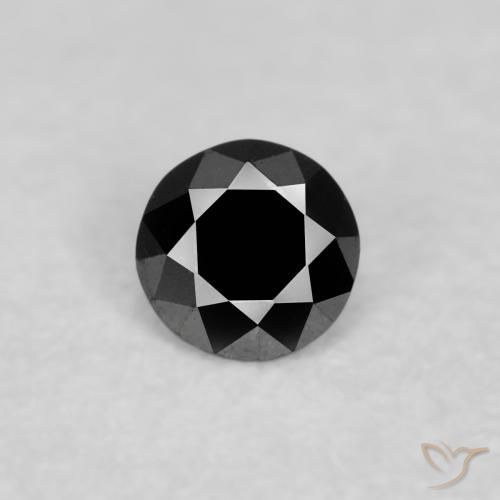 0.05ct Natural Preto Diamante, Redondo, Opaco