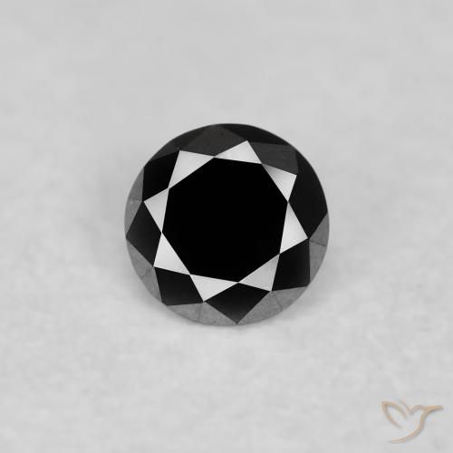 0.06ct Natural Preto Diamante, Redondo, Opaco
