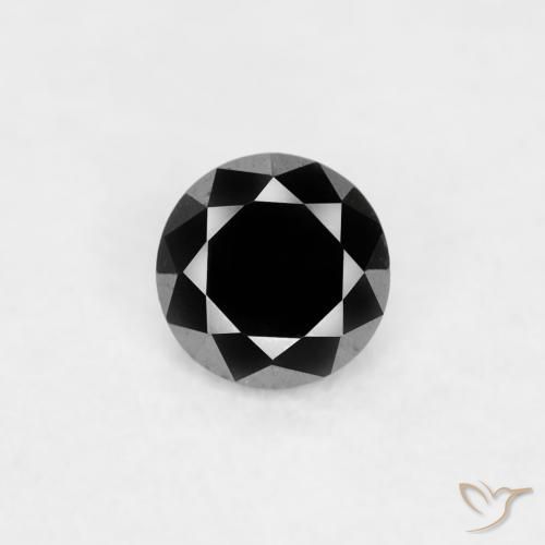 0.03ct Natural Preto Diamante, Redondo, Opaco