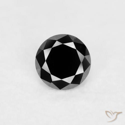 0.03ct Natural Preto Diamante, Redondo, Opaco
