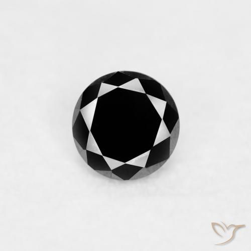 0.03ct Natural Preto Diamante, Redondo, Opaco