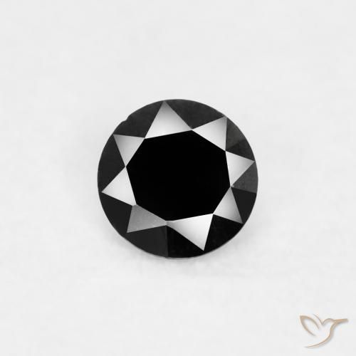 0.03ct Natural Preto Diamante, Redondo, Opaco