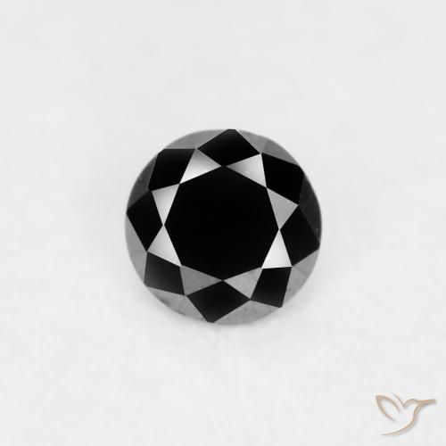 0.03ct Natural Preto Diamante, Redondo, Opaco