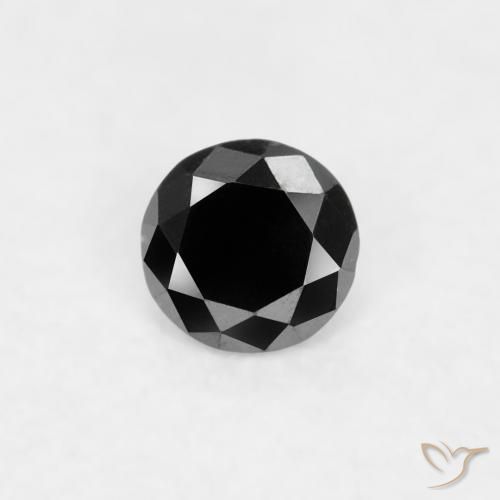 0.03ct Natural Preto Diamante, Redondo, Opaco