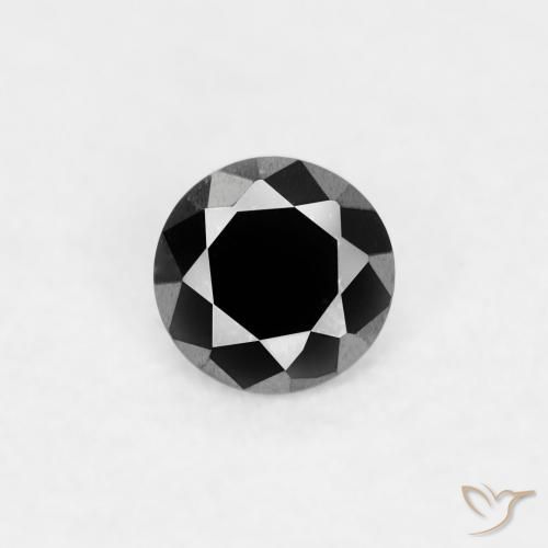 0.04ct Natural Preto Diamante, Redondo, Opaco