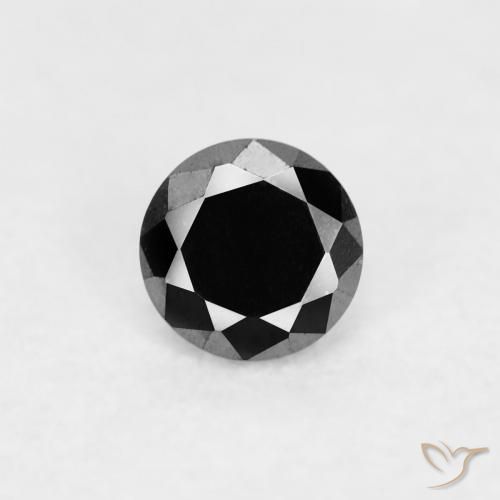 0.06ct Natural Preto Diamante, Redondo, Opaco
