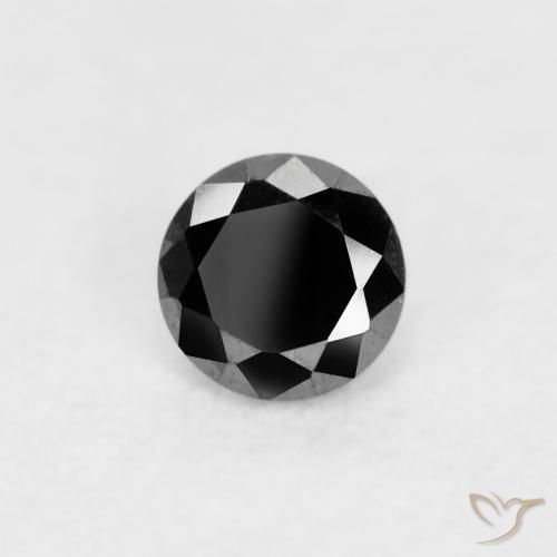 Diamante Preto Natural 0.06ct, Redondo, Opaco