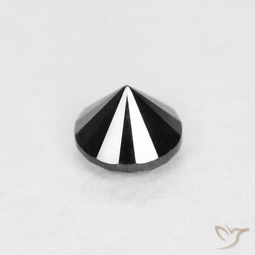 Diamante Preto Natural 0.06ct, Redondo, Opaco