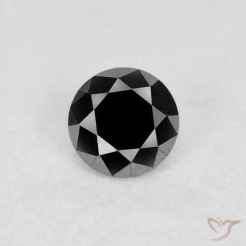 0.09ct Natural Preto Diamante, Redondo, Opaco