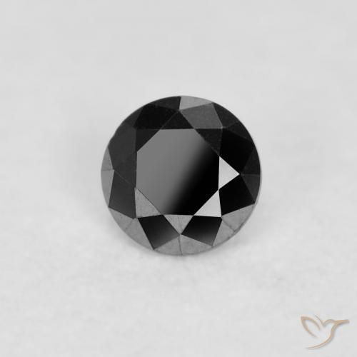 Diamante Preto Natural 0.09ct, Redondo, Opaco