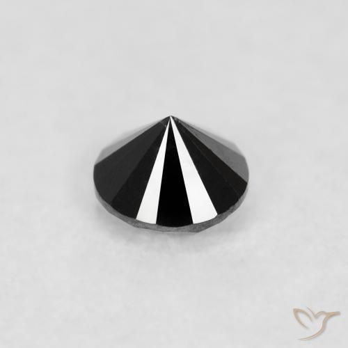 Diamante Preto Natural 0.09ct, Redondo, Opaco
