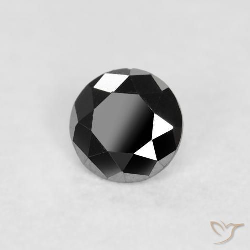 Diamante Preto Natural 0.09ct, Redondo, Opaco