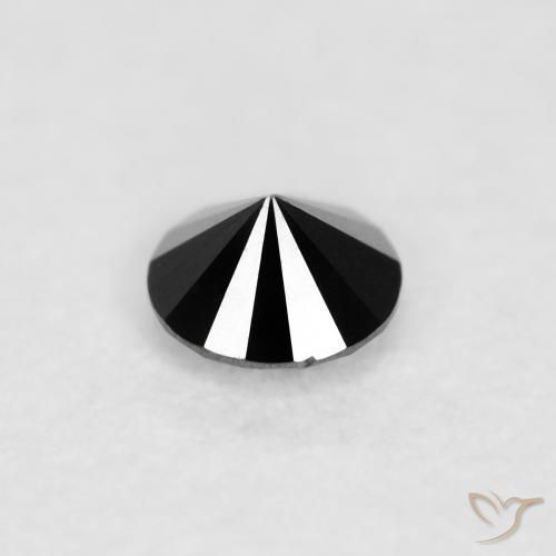 Diamante Preto Natural 0.09ct, Redondo, Opaco
