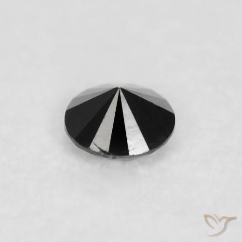 Diamante Preto Natural 0.04ct, Redondo, Opaco
