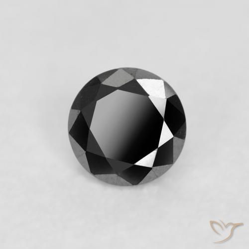 Diamante Preto Natural 0.06ct, Redondo, Opaco
