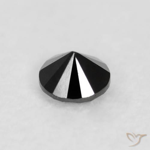 Diamante Preto Natural 0.06ct, Redondo, Opaco