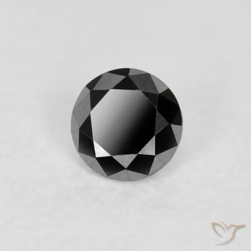Diamante Preto Natural 0.10ct, Redondo, Opaco
