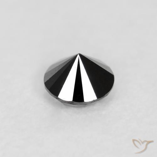 Diamante Preto Natural 0.10ct, Redondo, Opaco
