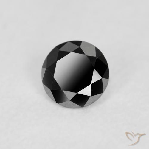 Diamante Preto Natural 0.09ct, Redondo, Opaco