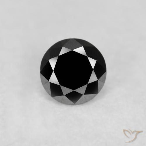 0.10ct Natural Preto Diamante, Redondo, Opaco