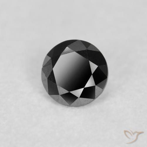Diamante Preto Natural 0.10ct, Redondo, Opaco
