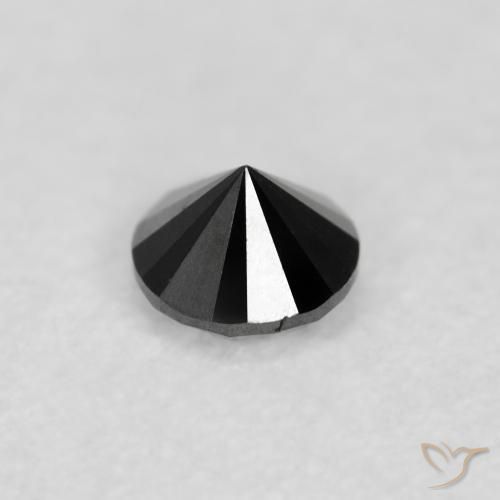 Diamante Preto Natural 0.10ct, Redondo, Opaco