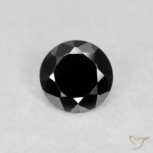 0.10ct Natural Preto Diamante, Redondo, Opaco
